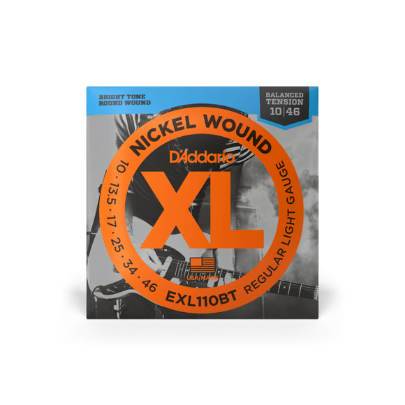 D'Addario – XL 10-46, Regular Light Balanced Tension, Nickel Wound Electric Guitar Strings, EXL110BT