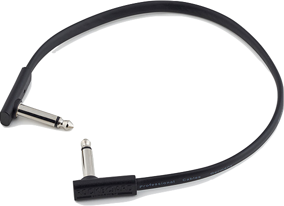Câble Patch Rockboard 30cm - Angle Droit Plat - Noir - Pour Pédalier Guitare